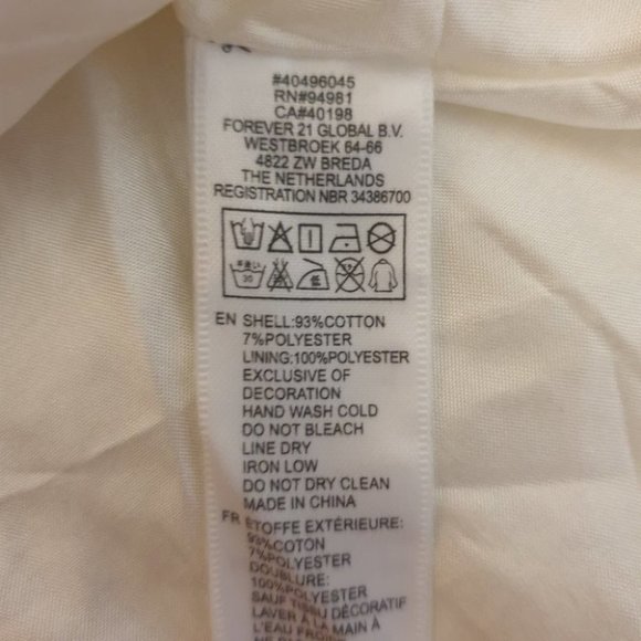 FOREVER21 US/UK-S AU 8-10 White Sleeveless Blouse w/ Brown Belt Zipped Back - Picture 12 of 14